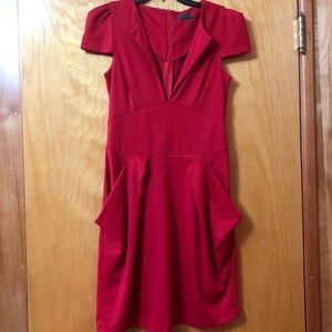 ModCloth unlined red dress with pockets